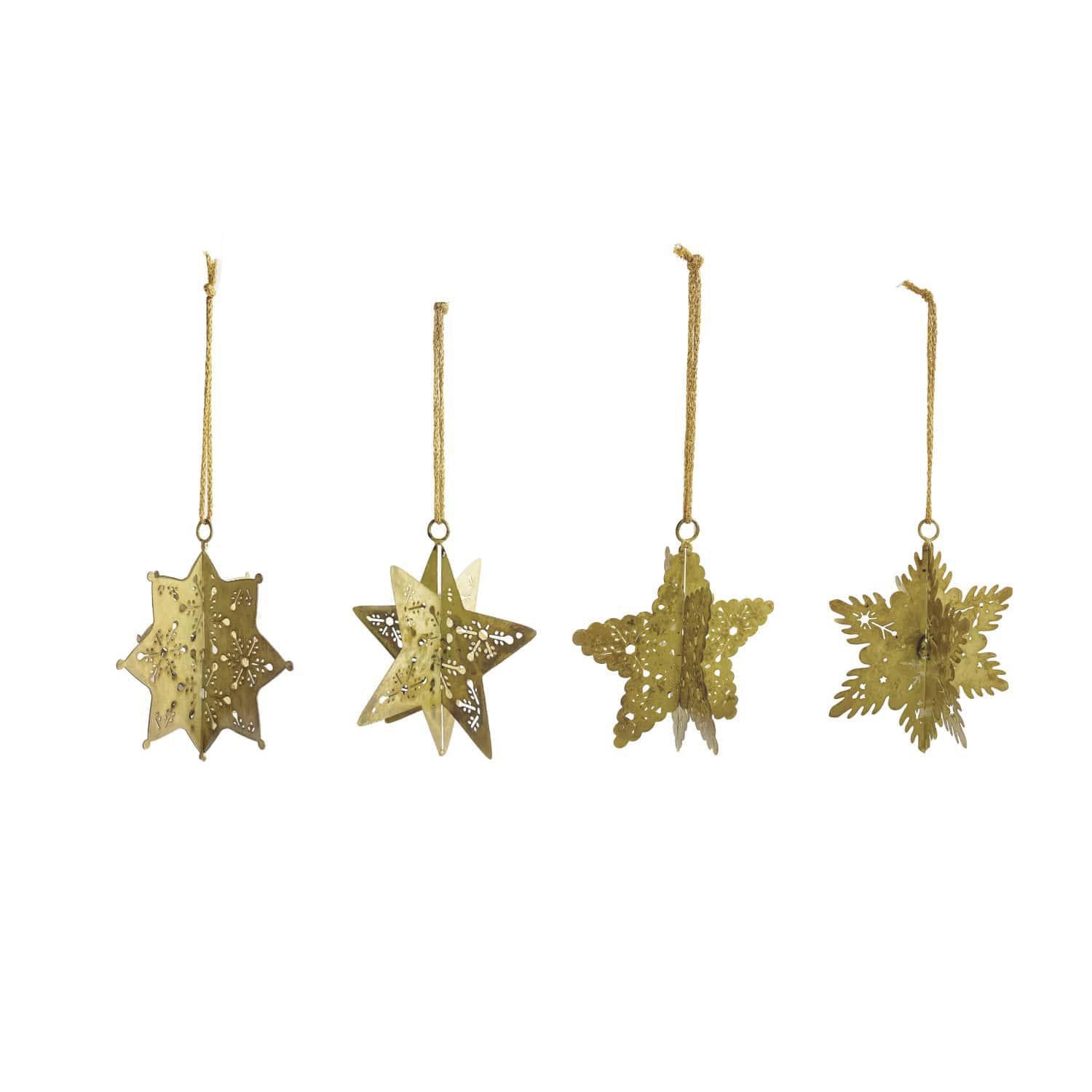 Antique Gold Metal Snowflake Ornament